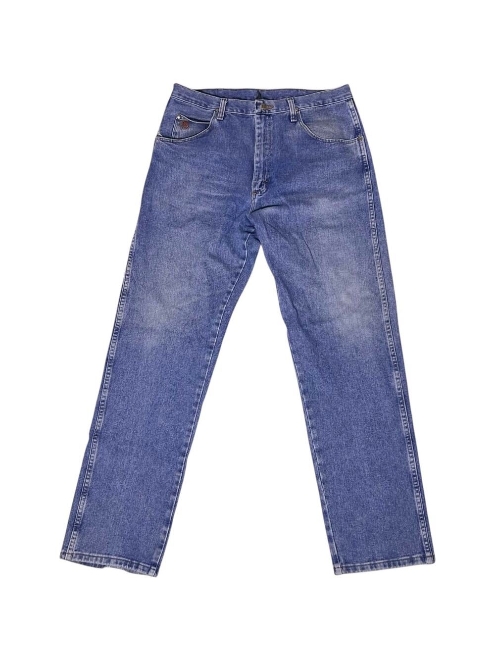 Wrangler Style 22 Medium Wash Jean Straight Leg Relaxed Fit Men's 36X32 Western
